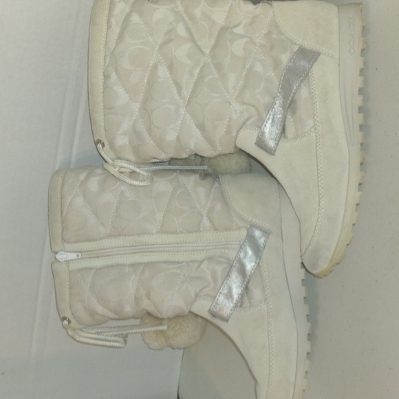 Coach Suede Juniper Boots winter quilted boots size6.5 - Picture 3 of 12